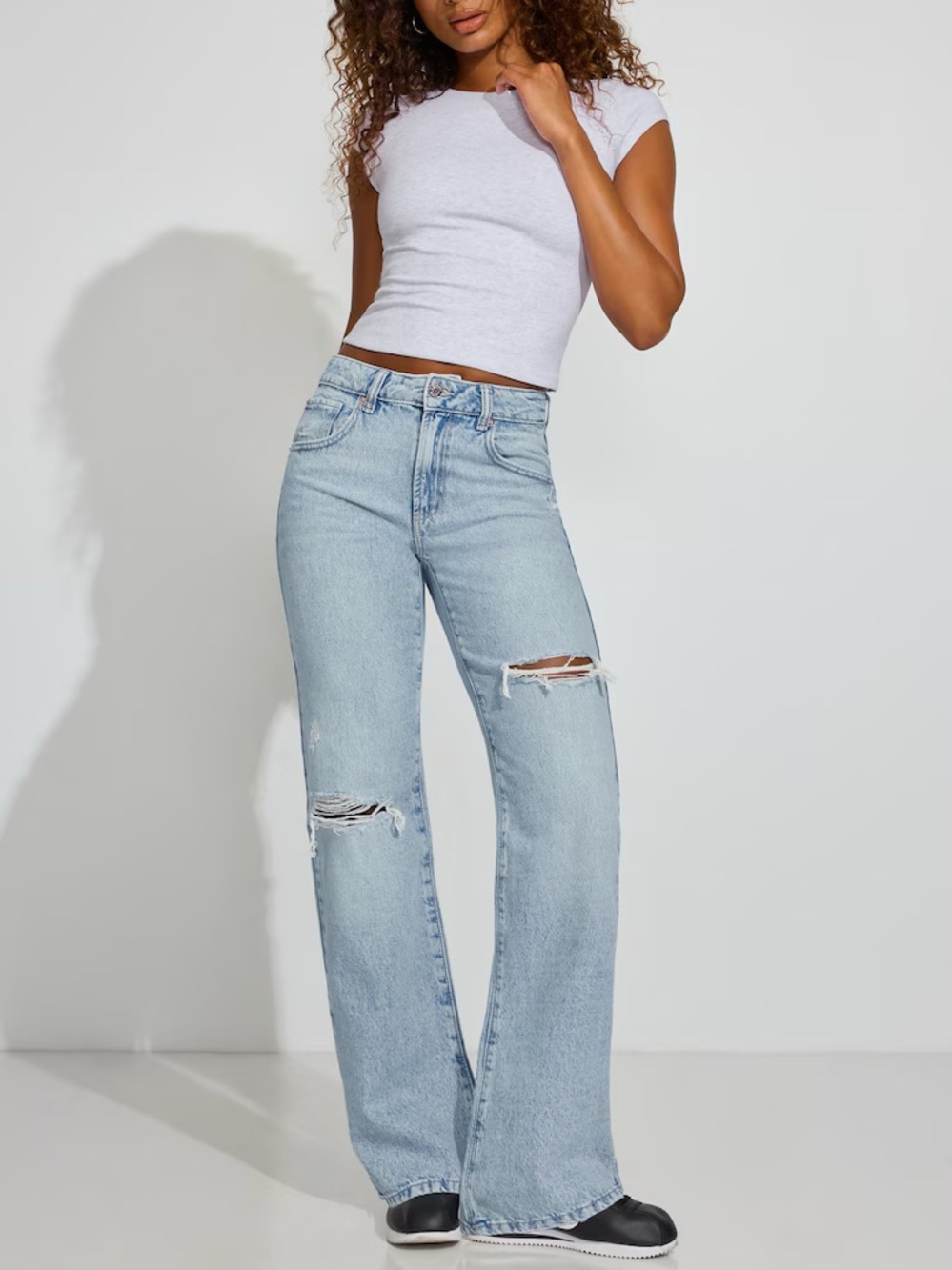 Garage Light Blue Distressed 90s straight